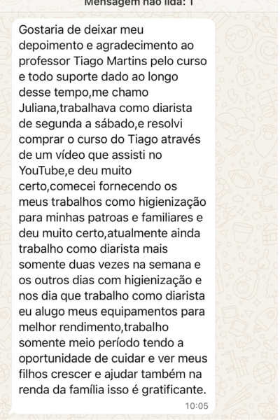 Depoimento de aluno